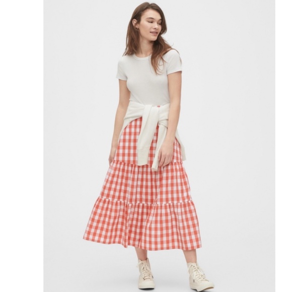 GAP Gingham Midi Skirt XS petite - New - Picture 11 of 13